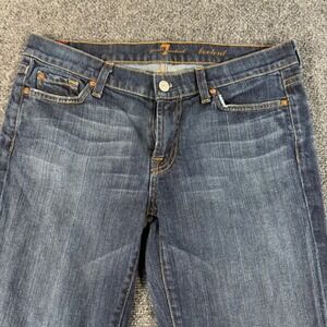 7 For All Mankind Bootcut Jeans Dark Wash Stretch Denim Squiggle Pocket Mens 31